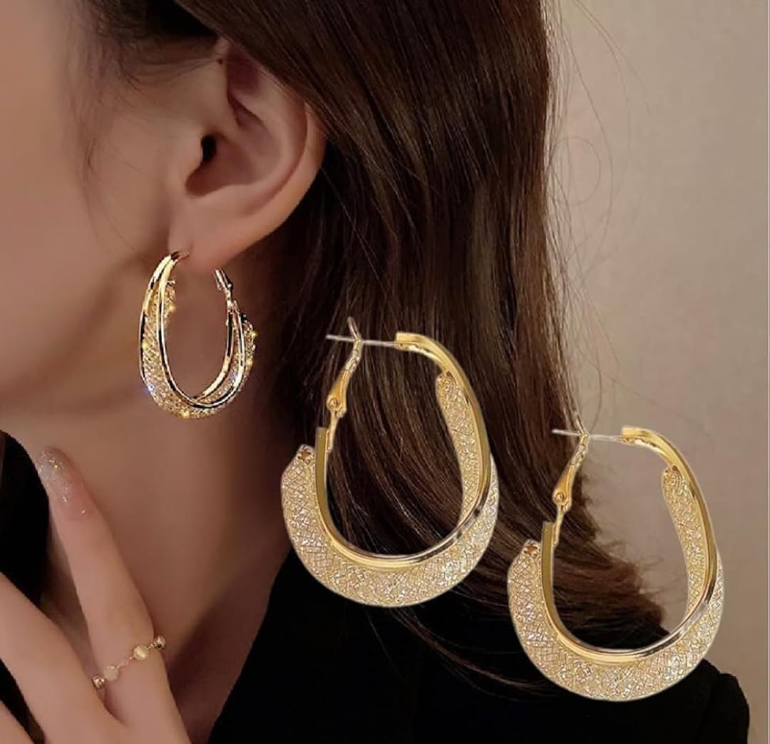 Oval Curved Earrings