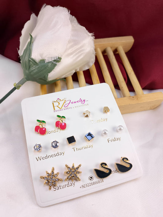 Pack of 7 Ear Studs – A Stylish Pair for Every Day