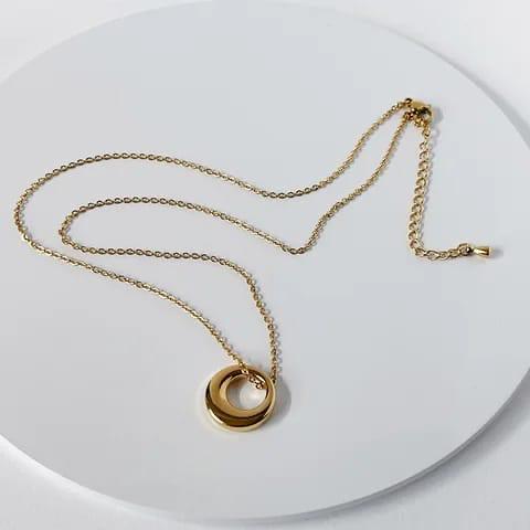 Vintage Round Stainless Steel Necklace